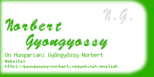norbert gyongyossy business card